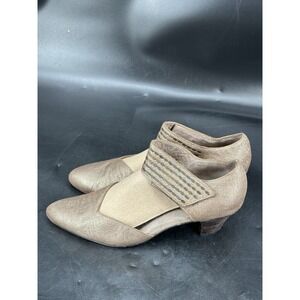 Calleen Cordero Size 10 Metallic Brown Ankle Strap Heel Pumps Sandal